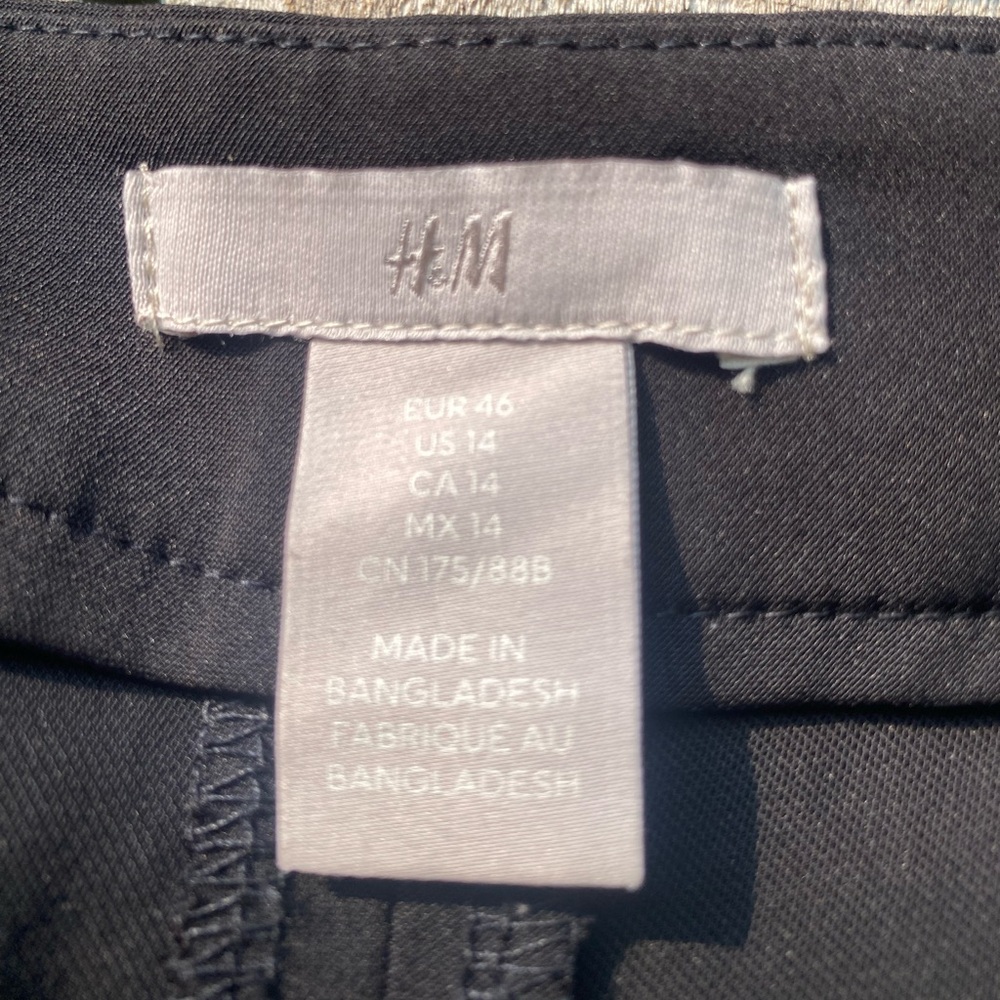 H&M Classic Wide Leg Black Pants Size 14 - Picture 5 of 9